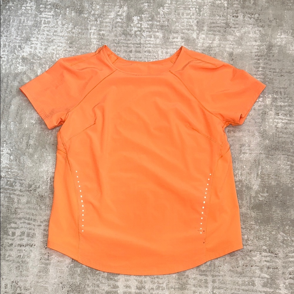 Lululemon Athletica Orange Fitted Short Sleeve T-Shirt